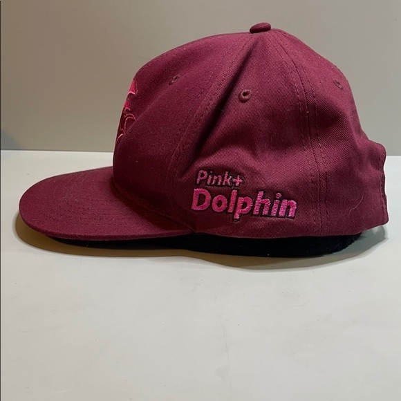 Pink + Dolphin maroon w/pink 🐬 adjustable hat - Picture 3 of 9